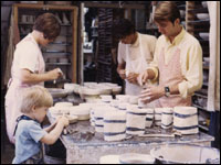 Eric Strader working in grandfather, Stanley Kellogg's studio