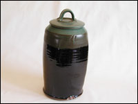 Black / Green Lidded Jar