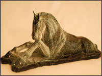 A smaller version of the horse that was outside of the Kellogg Studio